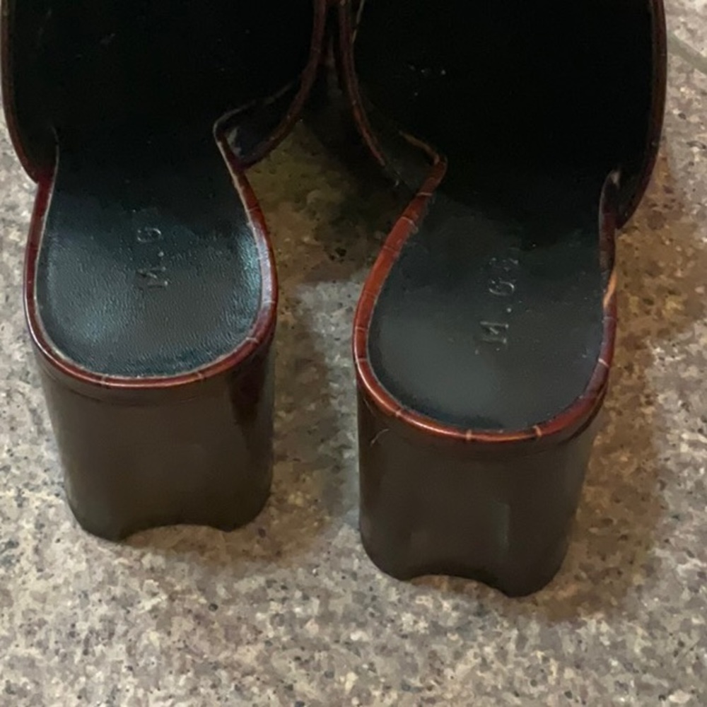 M. Gemi Dark Brown Croc-Embossed Women's Shoes - Picture 8 of 15